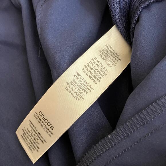 Zenergy by Chicos | Navy Windbreaker Material Pants Polyester Blend Chico 1/US 8 - Picture 5 of 8